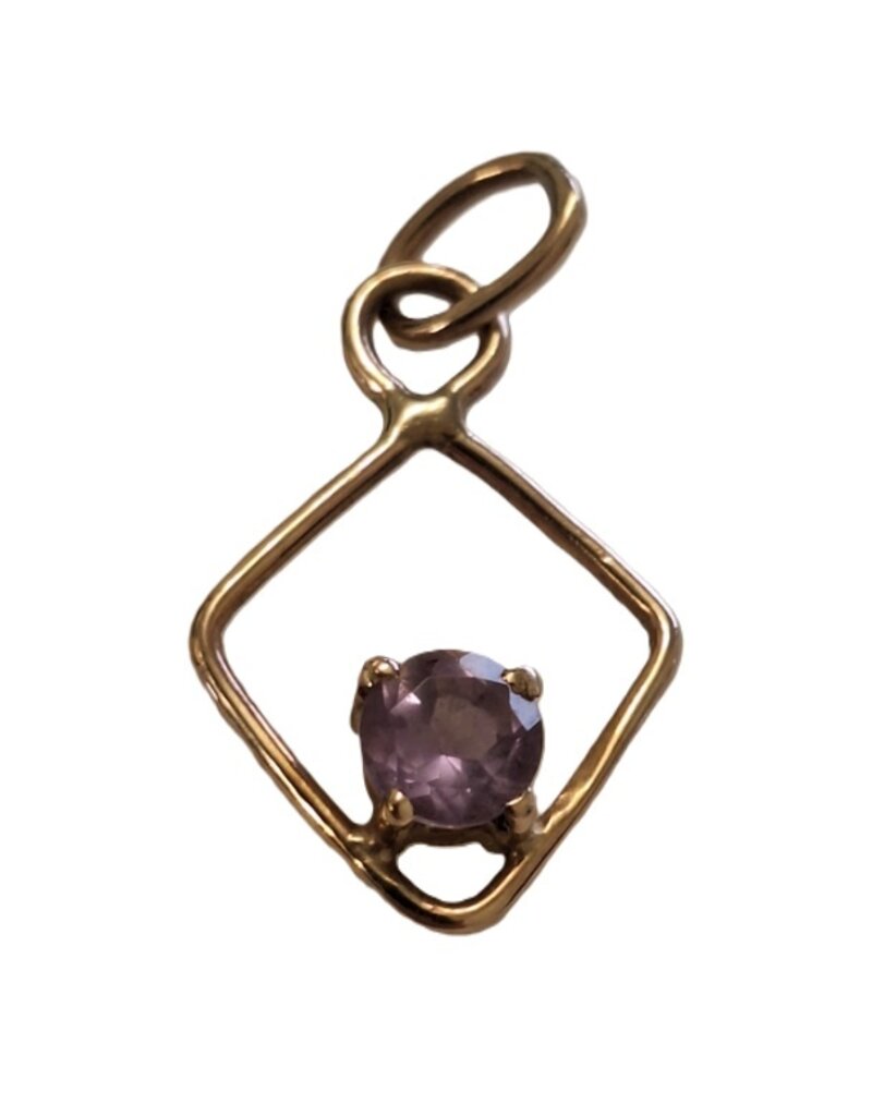 merkloos 14K gold chain pendant with amethyst