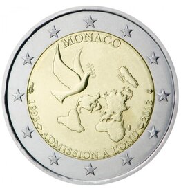 merkloos Monaco 2 euro munt 2013 20 jaar verenigde naties lidmaadschap