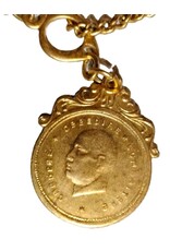 merkloos Medaille met ketting goud van het volk 1935 italie