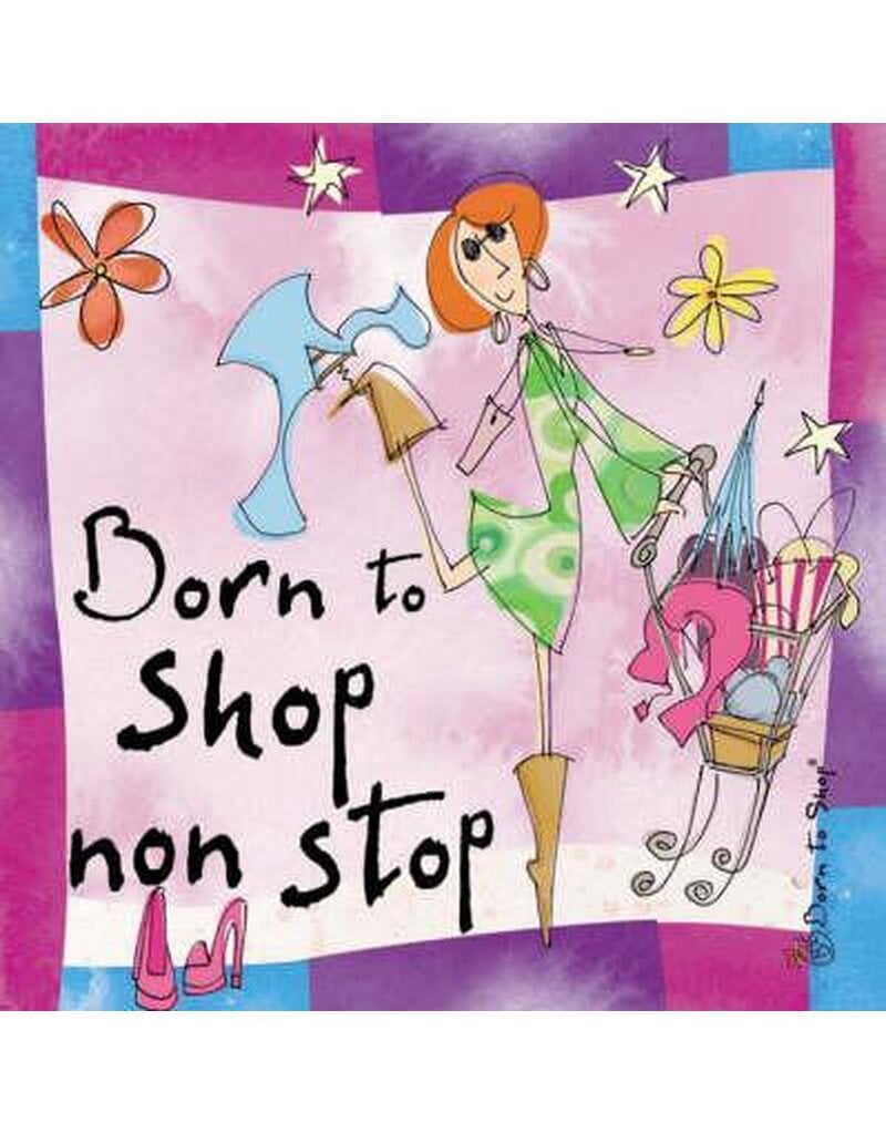 merkloos Born to shop non stop. - kinderboek - Engels geschreven