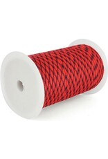 Allesvoordeliger Paracord 4 mm  rood/zwart 5 meter - 7-Core Paracord Touw