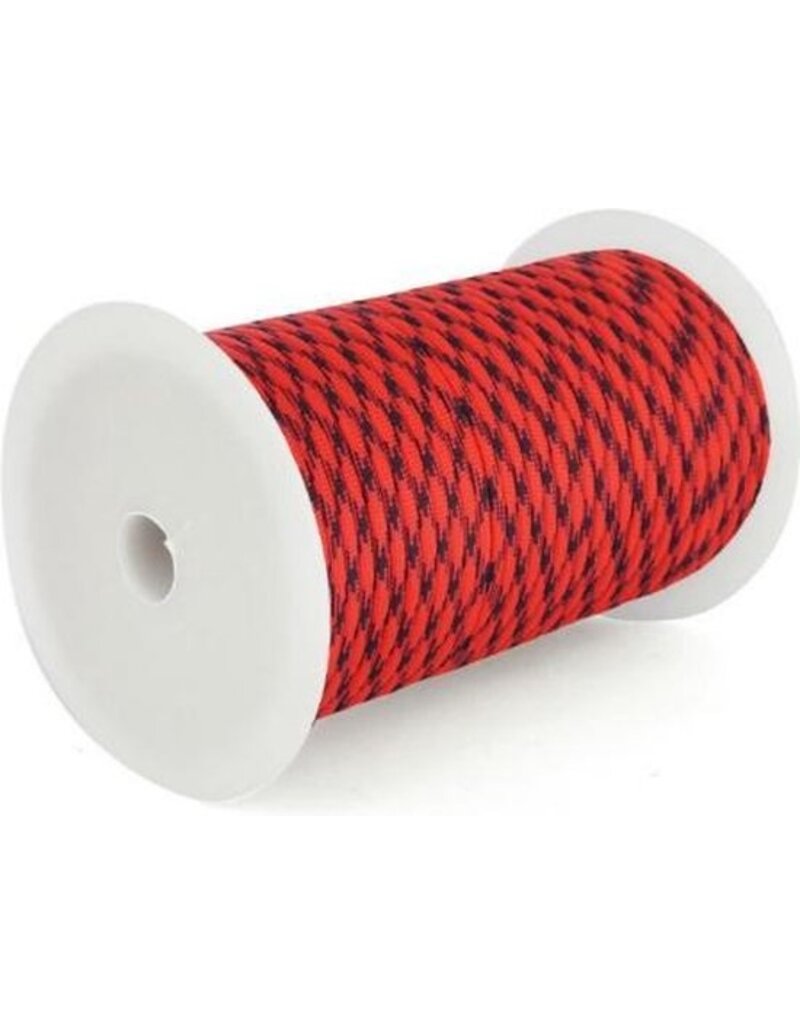 Allesvoordeliger Paracord 4 mm red/black 5 metres  - 7-Core Paracord rope