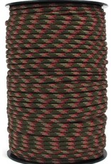 Allesvoordeliger Paracord 4 mm  groen/beige/rood 5 meter    - 9-Core Paracord Touw