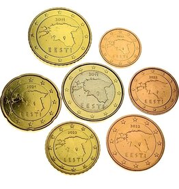 merkloos jaarserie euro munten 2011 Estland - UNC