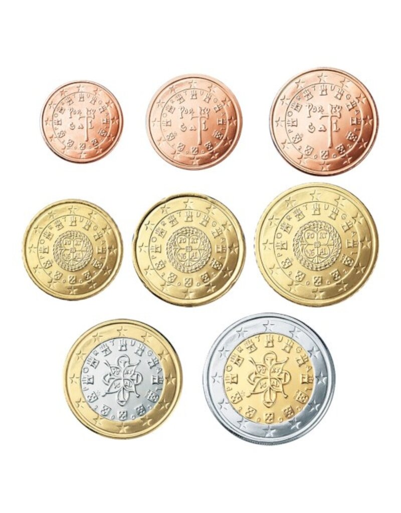 merkloos Year's serie euro coins 2004 Portugal UNC