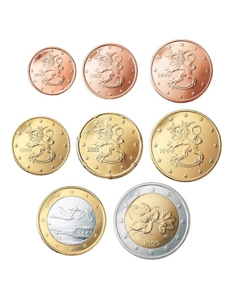merkloos Year's serie euro coins 2010 Finland UNC