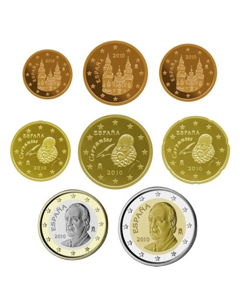 merkloos jaarserie euro munten 2011 Spanje UNC