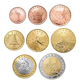 merkloos Year's serie euro coins 2007 Slovenië UNC