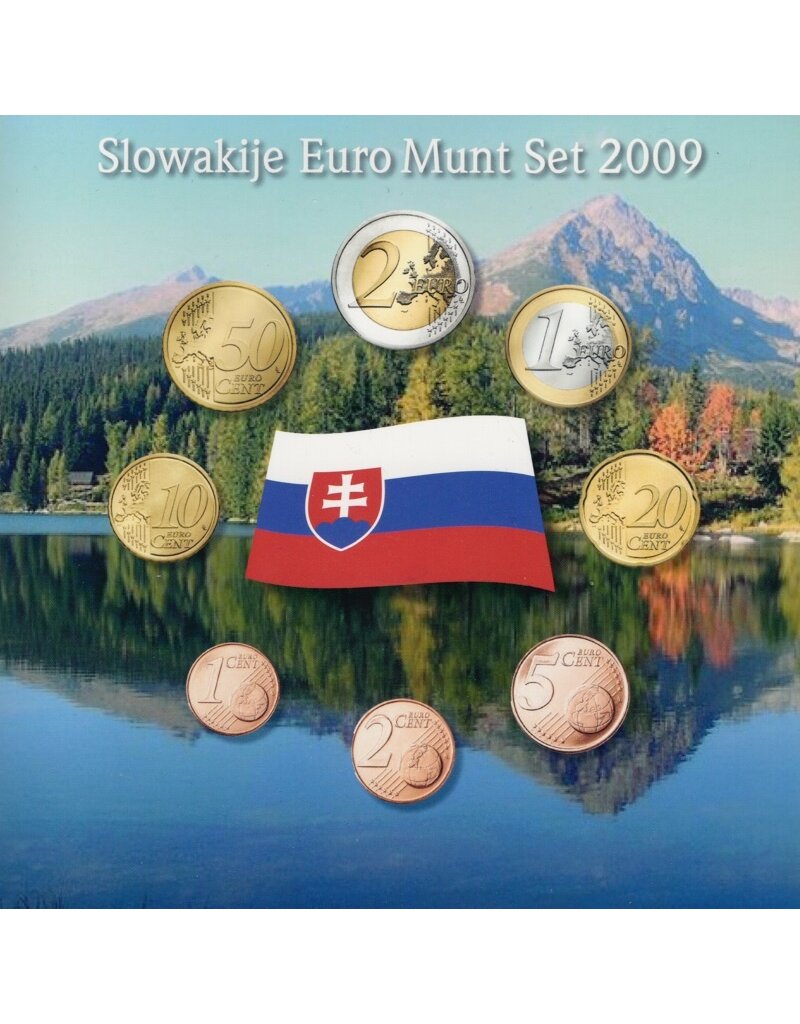 merkloos jaarserie euro munten 2009 Slowakije UNC