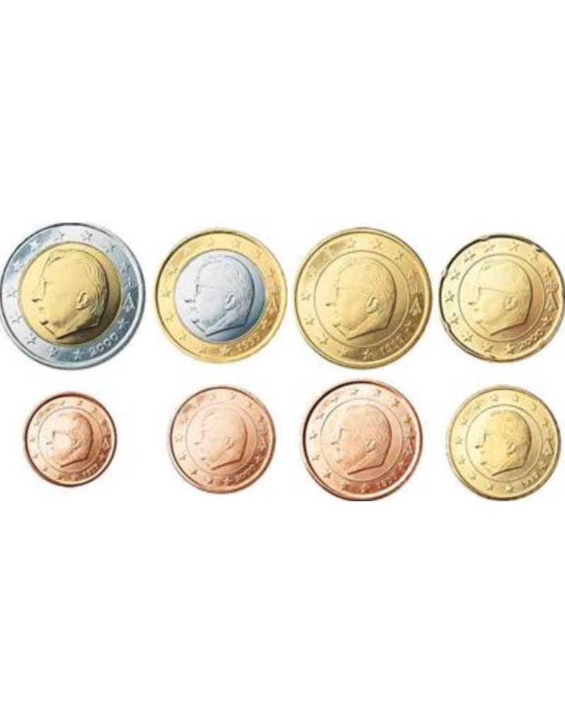 merkloos jaarserie euro munten 2004 Belgie UNC