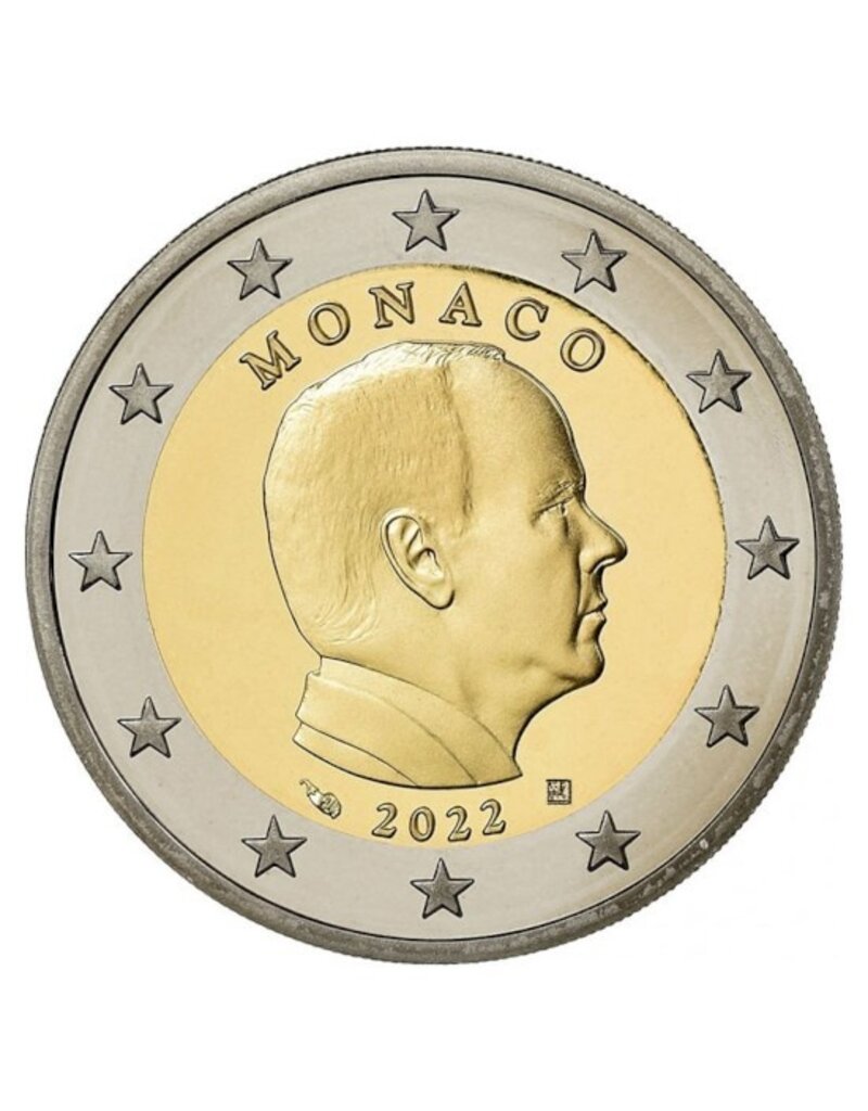 merkloos Monaco 2 euro munt UNC diverse jaren