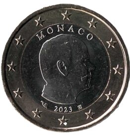 merkloos Monaco 1 euro munt diverse jaren UNC