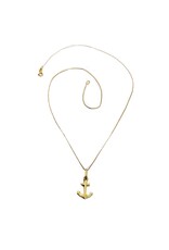 merkloos 18 carat  golden necklace with pendant anchor