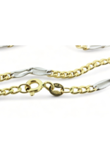 merkloos 18 carat gold chain 50 cm - white and yellow gold