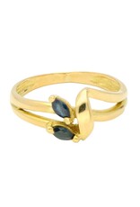 merkloos 18 carat gold ring with sapphires 0.18 carat