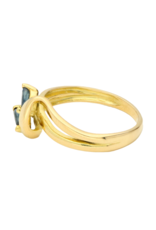 merkloos 18 carat gold ring with sapphires 0.18 carat