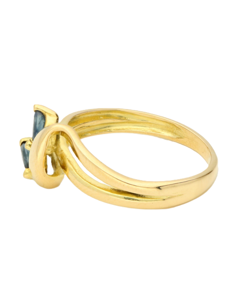 merkloos 18 carat gold ring with sapphires 0.18 carat
