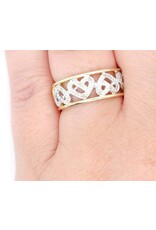 merkloos 9 carat yellow gold ring inlaid with diamonds