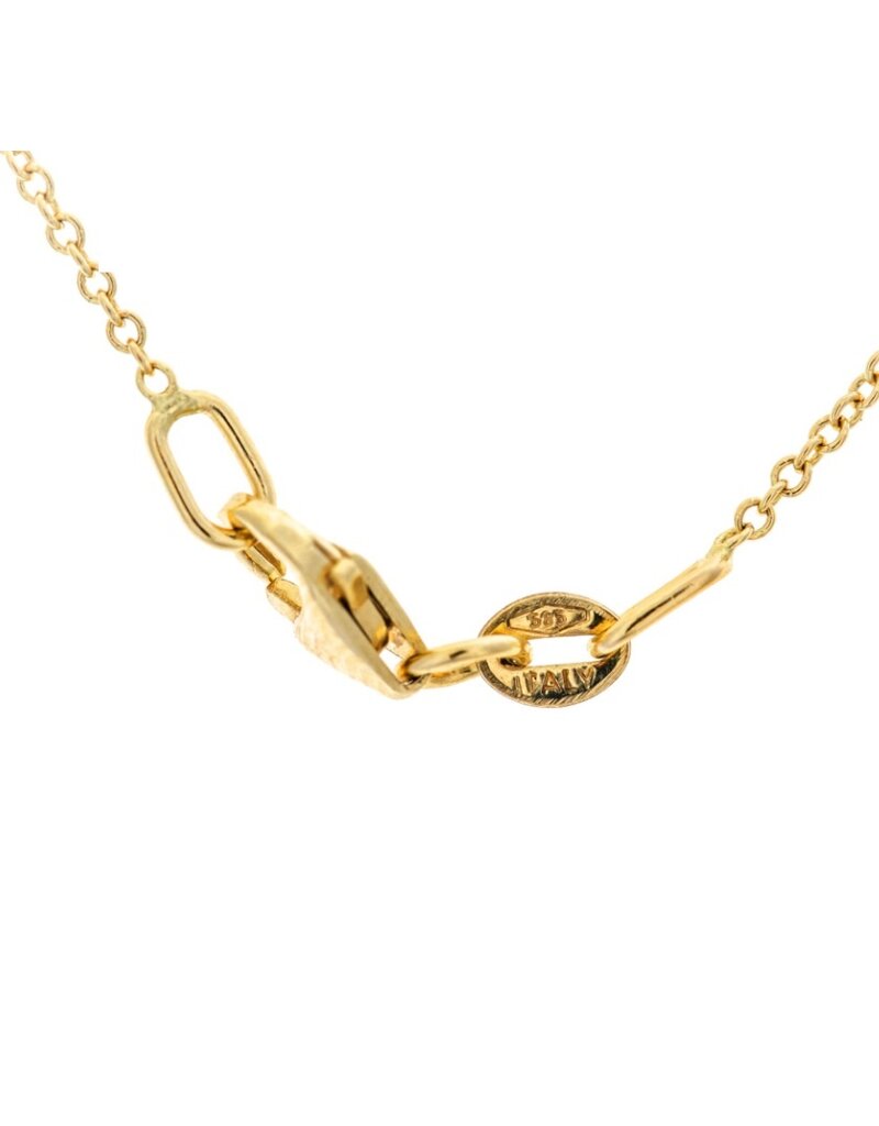 merkloos  14 carat gold necklace with white and yellow gold pendant