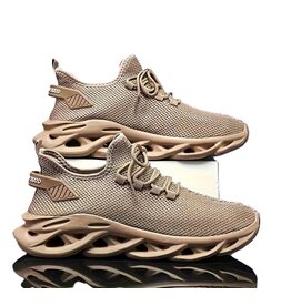 merkloos Sport schoenen beige / zwart / grijs / blauw of groen