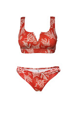 merkloos Bikini rood met print - badmode - dames