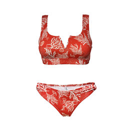 merkloos Bikini rood met print - badmode - dames