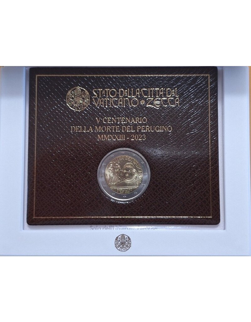 merkloos Vatican 2 euro Perugino 2023  BU - oplage 67.000