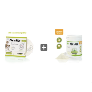 Tic-clip + Tic Off poeder, bescherming tegen teken en vlooien