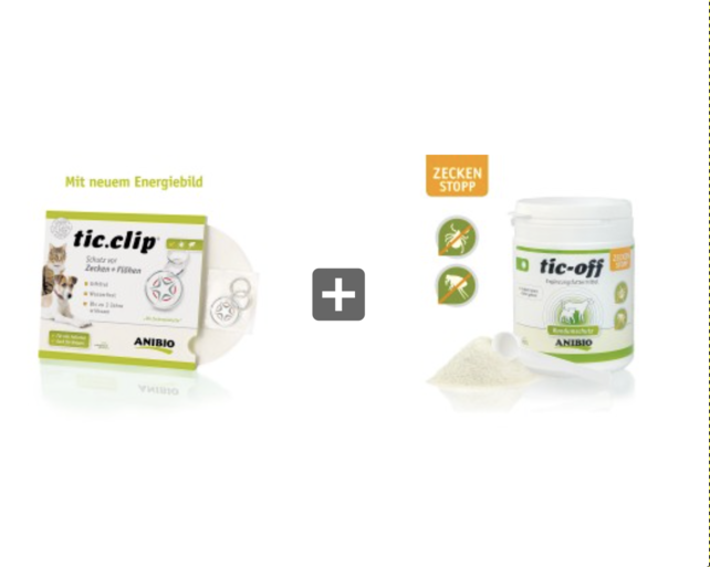 Tic-clip + Tic Off poeder, bescherming tegen teken en vlooien