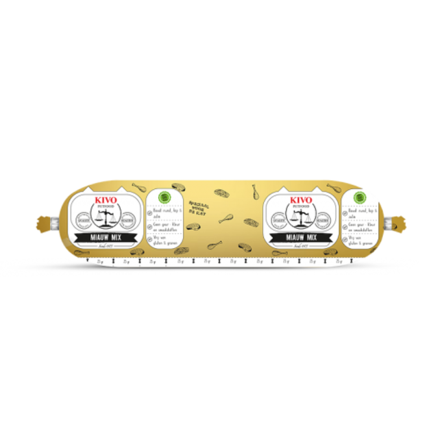 Miauw mix Rund/Kip/Zalm 250 gram