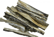 Zalmhuid repen gedroogd 150 gram Zalmhuid repen gedroogd 150 gram