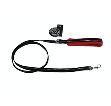 Wandellijn Nylon Reflective Rood 125 cm, Mesh handvat