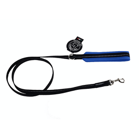 Wandellijn Nylon Reflective Sky Blue 125 cm, Mesh handvat