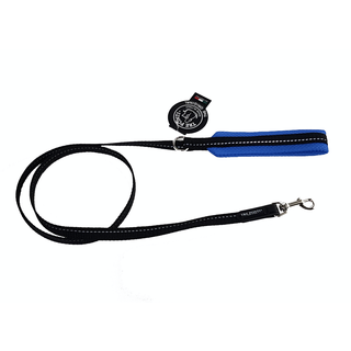 Wandellijn Nylon Reflective Sky Blue 125 cm, Mesh handvat