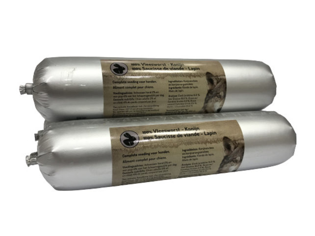 Houdbare vleesworst Konijn 200gr Houdbare vleesworst Konijn 200gr
