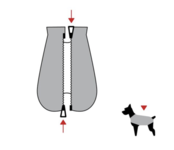 Winterjas Zwart ruglengte 60 cm