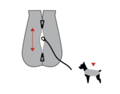 Winterjas Zwart ruglengte 30 cm