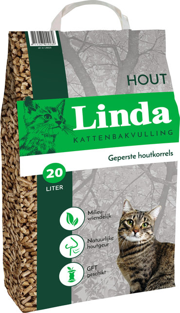 Linda Kattenbakvulling houtkorrel 20 liter
