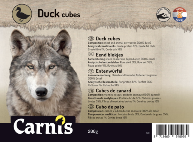 Vleesblokjes Eend 200 gram