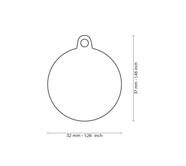 Penning Black Big Circle  Bone