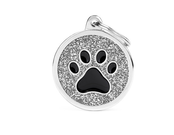 Penning Grey Big Glitter Circle Black Paw Penning Grey Big Glitter Circle Black Paw