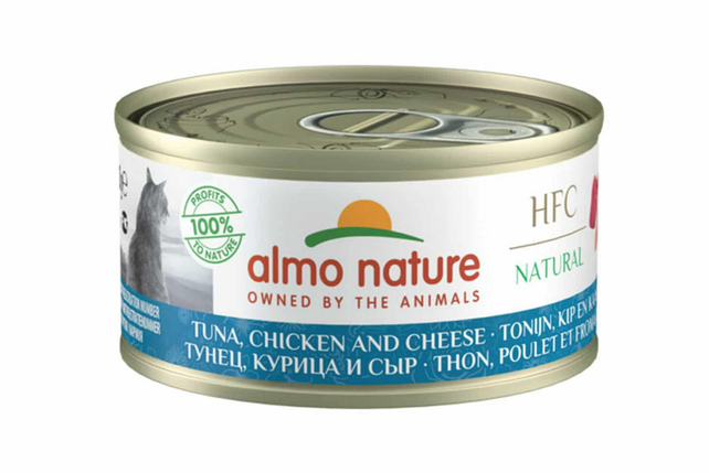 Almo Nature Kat HFC Natural Tonijn, Kip & Kaas 70 gram