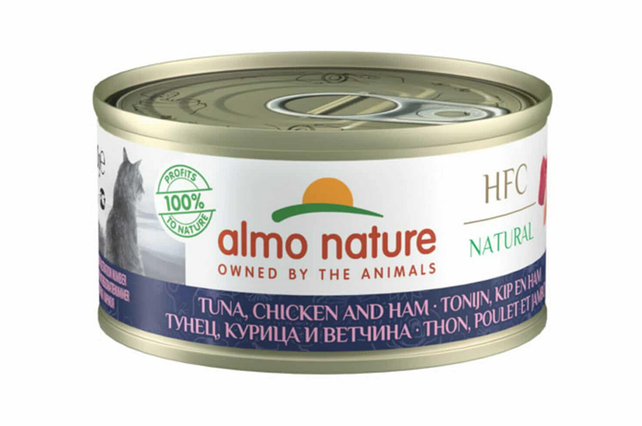Almo Nature Kat HFC Natural Tonijn, Kip & Ham 70 gram