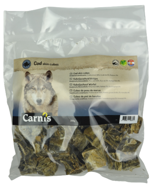 Kabeljauw (Cod) Skin Cubes 200 gram