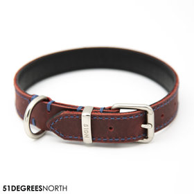 Milano - Collar - Contrast - Burgundy - 25mm x 55cm