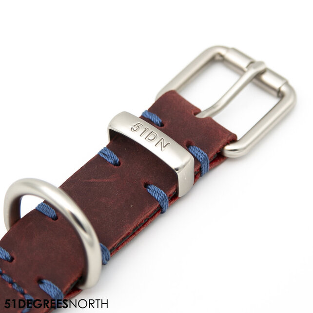 Milano - Collar - Contrast - Burgundy - 25mm x 55cm
