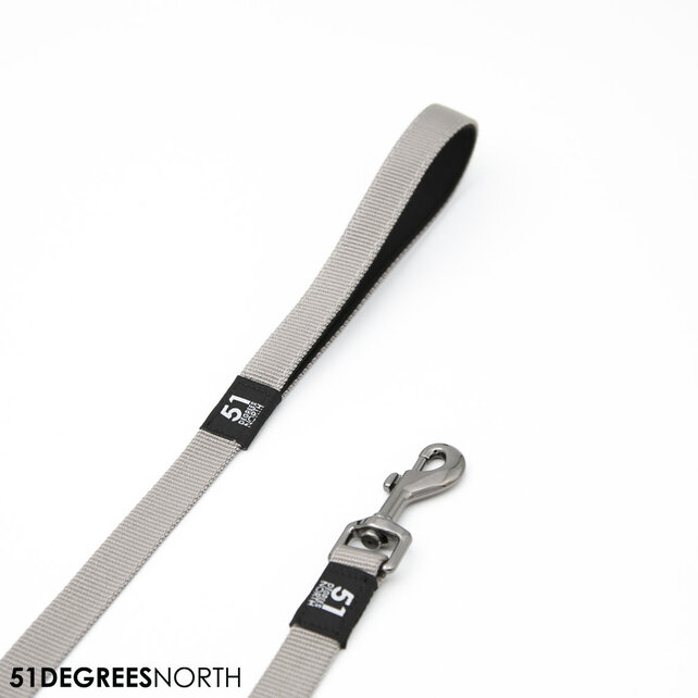 Wanderful - Leash - Nylon - Flat - Light Grey - 120cmx20mm Wanderful - Leash - Nylon - Flat - Light Grey - 120cmx20mm