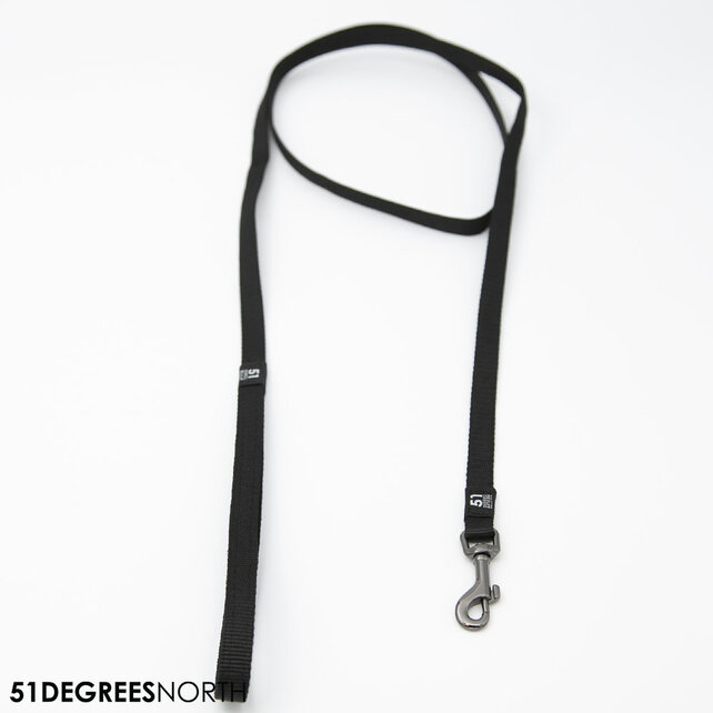 Wanderful - Leash - Nylon - Flat - Black - 150cmx16mm