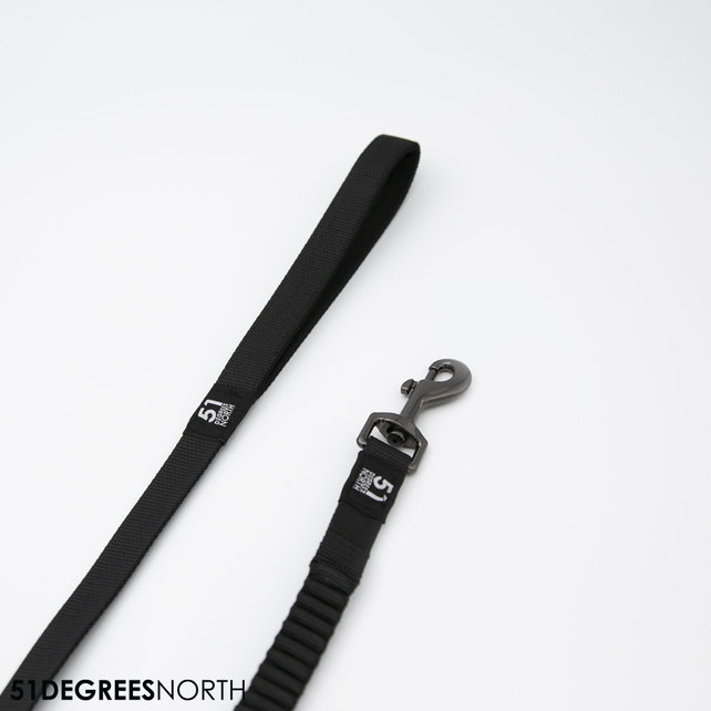 Wanderful - Leash - Nylon - Bungee - Black - 120x1,8cm