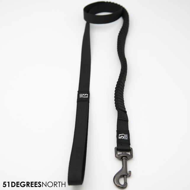 Wanderful - Leash - Nylon - Bungee - Black - 120x2,5cm